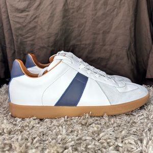 Men’s White Grey Blue Shoes Beckett Simon Morgen Low Top Gum Trainers Size 10